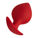 Forto F-60 Spade Silicone Anal Plug Large Red, featuring a smooth tapered design for optimal comfort and secure wear.