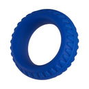 Forto F-12 Liquid Silicone Cockring 35mm Blue showcasing its soft, stretchable design and premium silicone material.