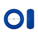 Forto F-12 Liquid Silicone Cockring 35mm Blue displayed from top and side views, showcasing its 1.34-inch diameter.