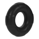 Forto F-33 Liquid Silicone Cockring Large Black, smooth black silicone ring for enhanced performance and comfort.