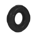 Forto F-33 Liquid Silicone Cockring Medium Black, smooth black silicone ring for enhanced support and comfort.
