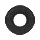 Forto F-33 Liquid Silicone Cockring Medium Black, minimalist design for enhanced comfort and performance.