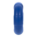 Forto F-33 Liquid Silicone Cockring Large Blue viewed from above, showcasing its smooth finish and bold color.