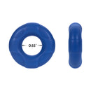 Forto F-33 Liquid Silicone Cockring Medium Blue showing 0.83-inch internal diameter for enhanced comfort and sensation.