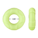 Forto F-33 Liquid Silicone Cockring Large Glow displayed from above and side, featuring a 0.98-inch internal diameter.