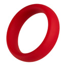 Forto F-64 Wide Liquid Silicone Cockring Large Red with a smooth and flexible design for comfort and support.