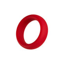 Forto F-64 Wide Liquid Silicone Cockring Small Red, a smooth and comfortable silicone cockring for enhanced pleasure.
