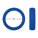 Forto F-64 Wide Liquid Silicone Cockring Large Blue showing its size and dimensions of 1.97 inches for enhanced comfort.