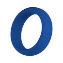 Forto F-64 Wide Liquid Silicone Cockring Medium Blue, stretchy silicone ring for firmer erections and heightened sensation.