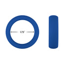 Forto F-64 Wide Liquid Silicone Cockring Medium Blue with 1.73" diameter for comfort and support.