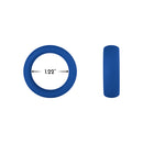 Forto F-64 Wide Liquid Silicone Cockring Small Blue showing dimensions with a snug fit for enhanced comfort and confidence.