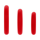 Forto F-61 3-piece Silicone Cockring Set Red featuring three graduated red silicone rings.