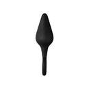 Forto F-10 Silicone Anal Plug With Pull Ring Medium Black, classic conical plug for comfortable anal play.