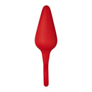 Forto F-10 Silicone Anal Plug With Pull Ring Large Red, premium silicone tapered design for comfortable anal play.