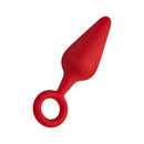 Forto F-10 Silicone Anal Plug With Pull Ring Large Red for enhanced anal pleasure and comfort.