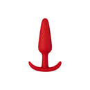 Forto F-31 Silicone Anal Plug Small Red, beginner-friendly red silicone anal plug with stacked cones design.