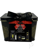 Sex Magnet Pheromone 3 Piece Gift Set Vanilla Amber in decorative box with ribbon and scent essentials.