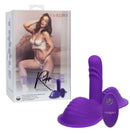 Triple Rider Remote Control Gyrating Rumbler Vibrator in purple silicone with remote, showcased in packaging.