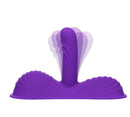 Triple Rider Remote Control Gyrating Rumbler Vibrator showcasing curved, textured silicone design with vibrant purple color.