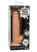 Squirting Fuck Stick Realistic Silicone Dong Vanilla packaging showcasing its lifelike design and features.