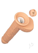 Squirting Fuck Stick Realistic Silicone Dong Vanilla with detailed lifelike texture and removable cap.