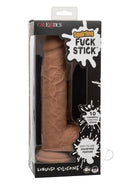 Squirting Fuck Stick Silicone Realistic Dong Chocolate in packaging showcasing features and vibrant design.
