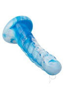 Twisted Love Twisted Ribbed Probe Silicone Anal Probe Blue, premium liquid silicone pleasure tool with ribbed texture.
