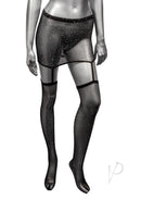 Radiance One Piece Garter Skirt with Thigh Highs Black - Image 2