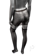 Radiance One Piece Garter Skirt with Thigh Highs Black - Image 3