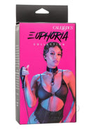 Euphoria Collection Collar with Chain Leash Black product packaging showcasing stylish design and features.