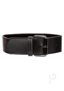 Euphoria Collection Collar with Chain Leash Black shown in elegant black vegan leather with buckle closure.