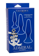 Admiral Silicone Anal Trainer Kit Blue packaging featuring three graduated silicone probes.