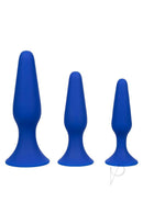 Admiral Silicone Anal Trainer Kit Blue, featuring three graduated blue silicone probes for comfortable anal play.