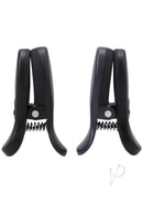 Merci Vibro Grippers Vibrating Nipple Clamps in black, designed for intense pleasure and easy handling.