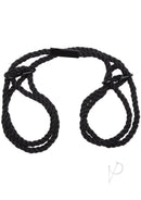 Merci Restrain 6mm Hemp Wrist or Ankle Cuffs Black made of durable natural hemp rope.