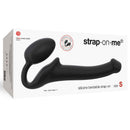 Strap-on-me Bendable Silicone Strapless Strap-On Black Small in packaging, showcasing its flexible design and silhouette.