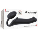 Strap-on-me Bendable Silicone Strapless Strap-on Black Large product packaging showcasing its ergonomic design and features.
