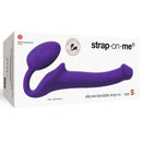 Strap-on-me Semi-realistic Bendable Silicone Strap-on purple packaging showcasing its flexible design and ergonomic features.