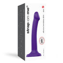 Strap-on-me Small Bendable Silicone Suction Cup Dildo Purple package showcasing its design features.