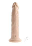 Twirl Jam Silicone Remote Control Vibrating Dildo Vanilla in realistic design, featuring twirling shaft and vibrating head.