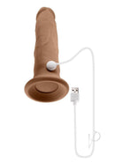 Twirl Jam Silicone Remote Control Vibrating Dildo Chocolate with USB charging cable for convenience.