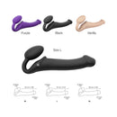Strap-on-me Remote Vibrating Bendable Strap-on Black Large in various colors and size options including L.