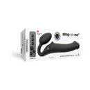 Strap-on-me Remote Vibrating Bendable Strap-on Black Large packaging with remote control.