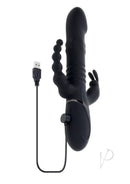 Playboy Big Bunny Energy Triple Stimulation Rabbit Vibrator with USB charging and unique design for intense pleasure.