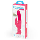 Happy Rabbit Dual Density Silicone Rabbit Vibrator Pink packaging showcasing its features and design.