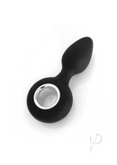Vers Plug Vibrating Rechargeable Silicone Anal Plug Black in smooth silicone with a sleek design and silver accent.