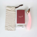 Viotec Manto Touch Panel G-Spot Vibrator Pink packaging, charger, and user guide.