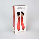 Viotec Manto Touch Panel G-Spot Vibrator Red in elegant packaging showing touch control features.