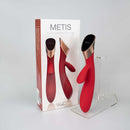 Viotec Metis Touch Panel Rabbit Vibrator Red with elegant design and touch panel technology in packaging.