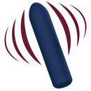 Id Make Me Quiver Silicone Bullet Massager in blue, designed for discreet pleasure with multiple vibration functions.